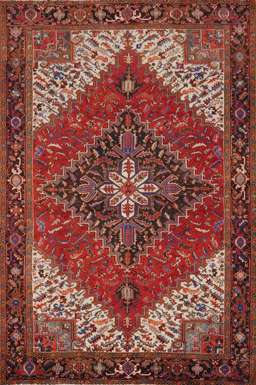 Vegetable Dye Red Heriz Persian Area Rug 8x11
