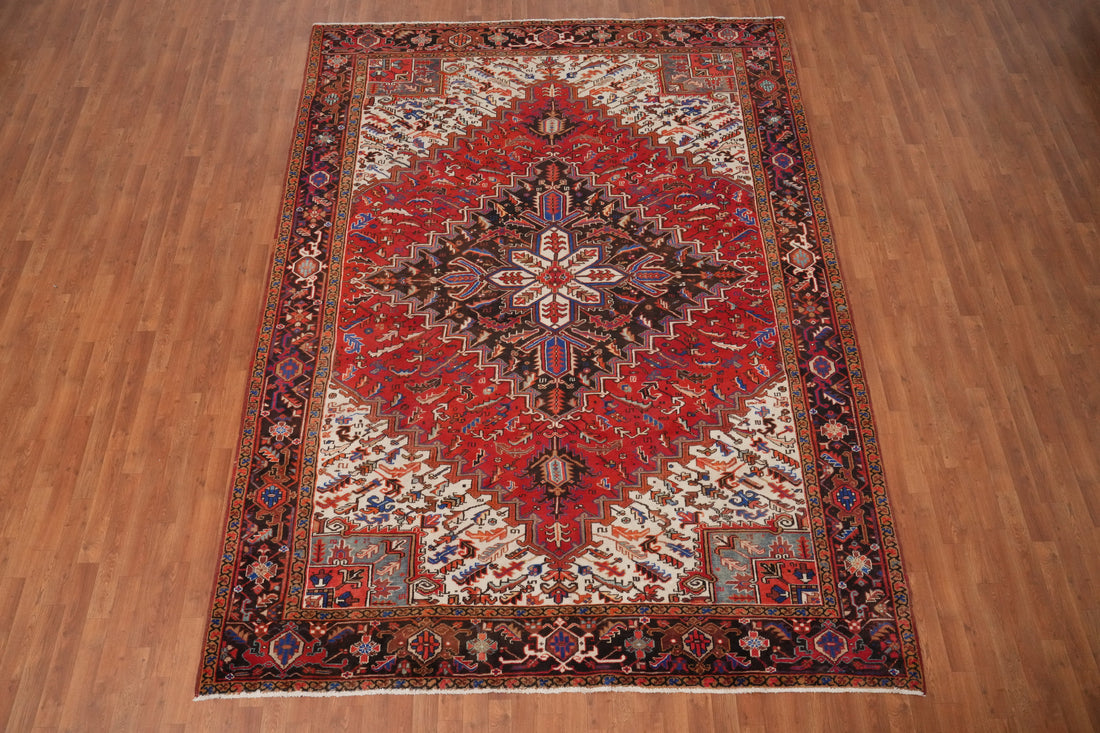Vegetable Dye Red Heriz Persian Area Rug 8x11