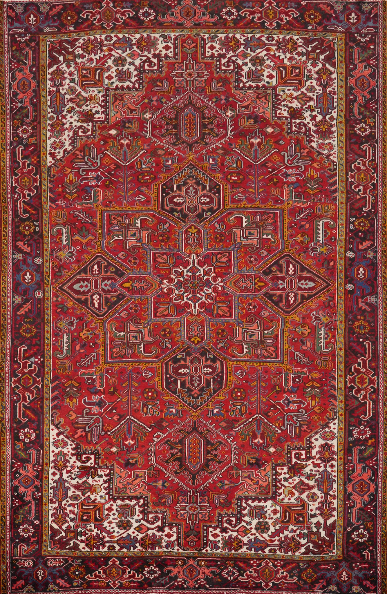 Red Vegetable Dye Heriz Persian Area Rug 9x12