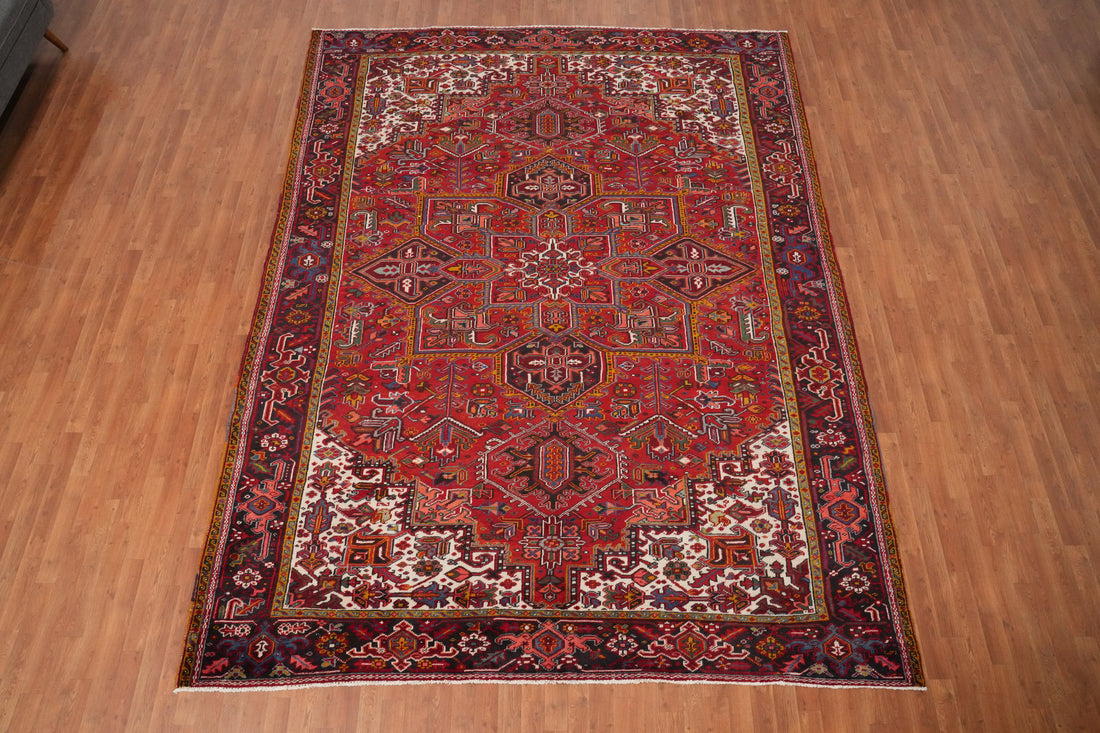 Red Vegetable Dye Heriz Persian Area Rug 9x12