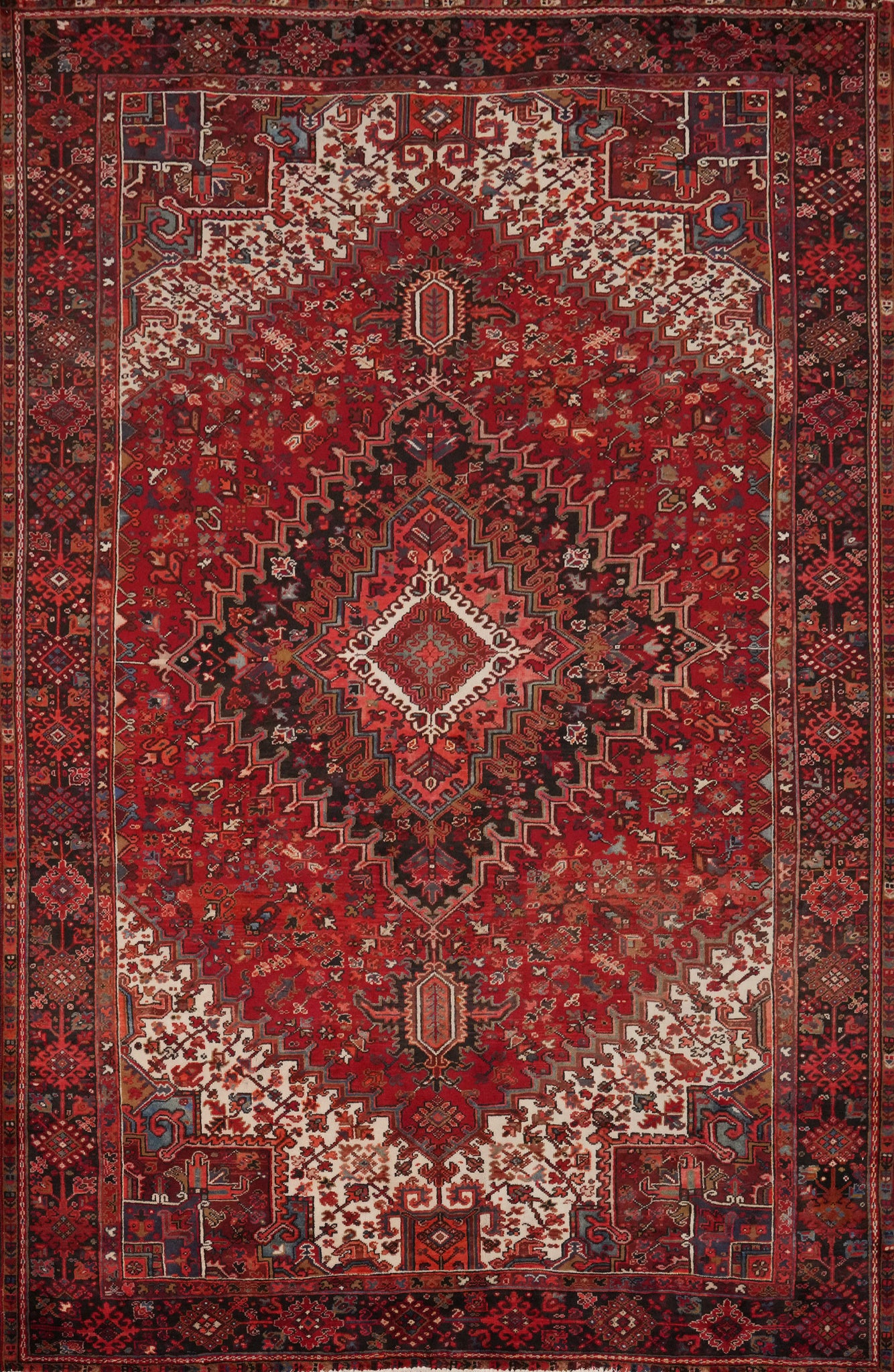 Vegetable Dye Red Heriz Persian Area Rug 9x12