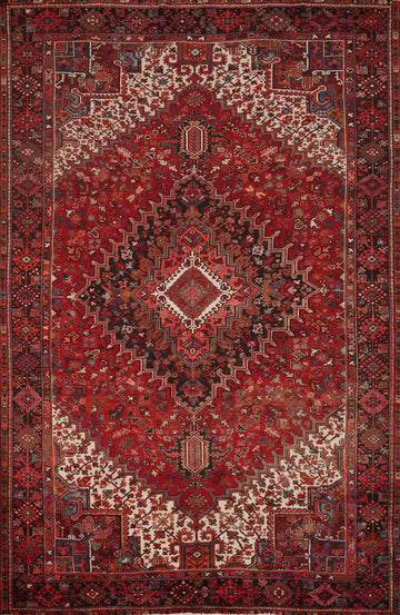 Vegetable Dye Red Heriz Persian Area Rug 9x12
