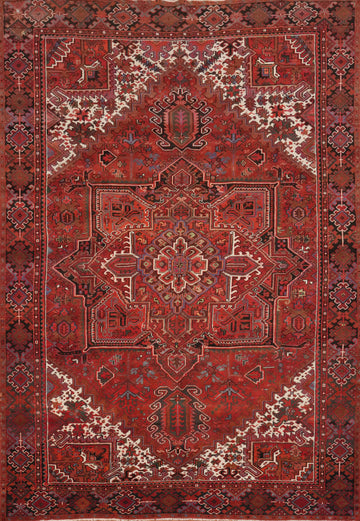 Vegetable Dye Red Heriz Persian Large Rug 10x13