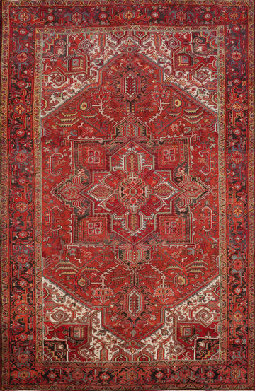 Vegetable Dye Red Heriz Persian Area Rug 8x11