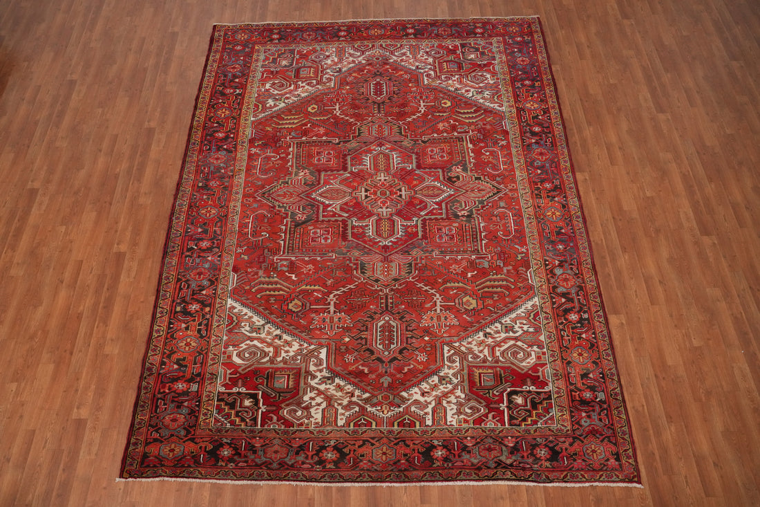 Vegetable Dye Red Heriz Persian Area Rug 8x11