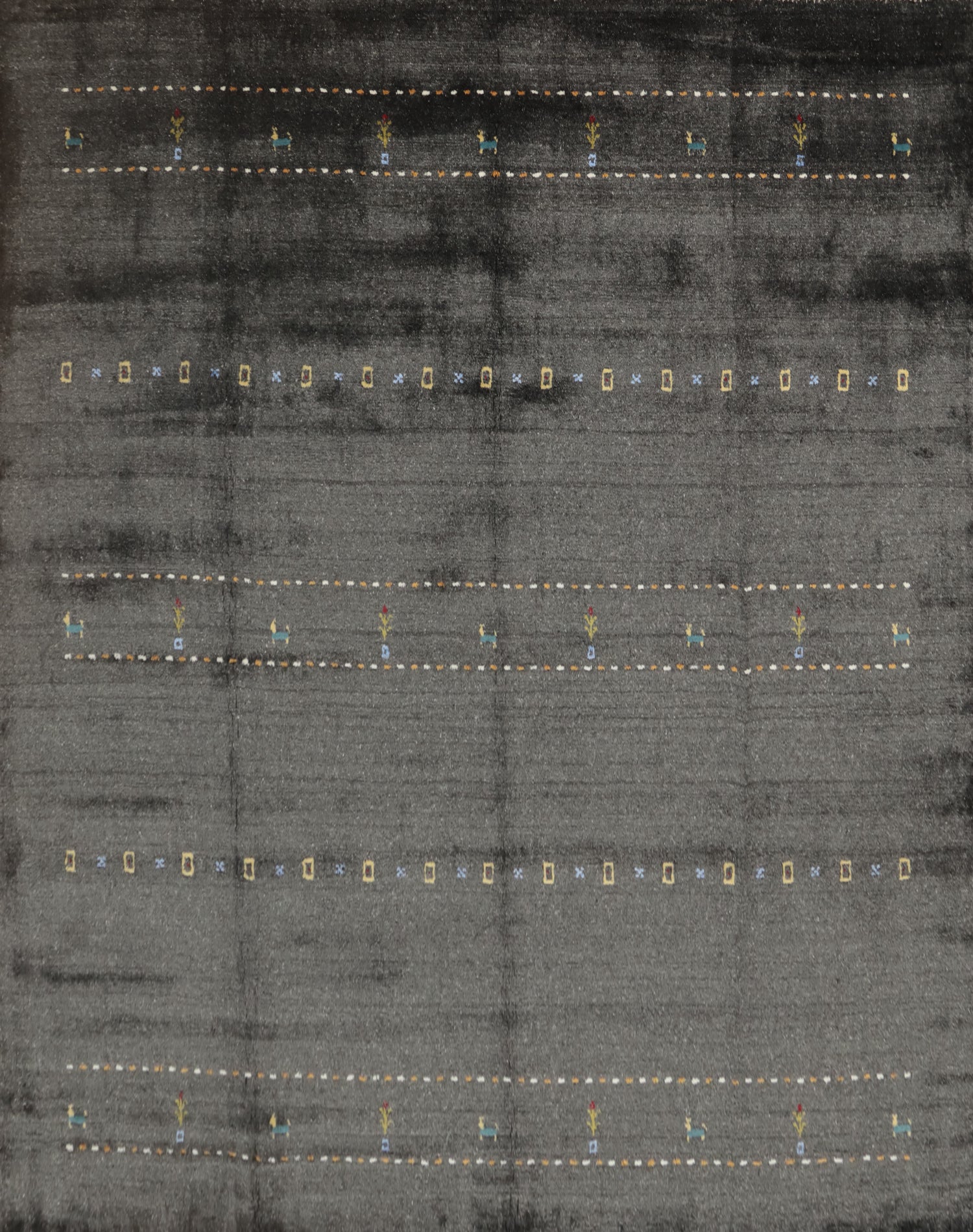 Dark Wool Gabbeh Square Area Rug 8x8