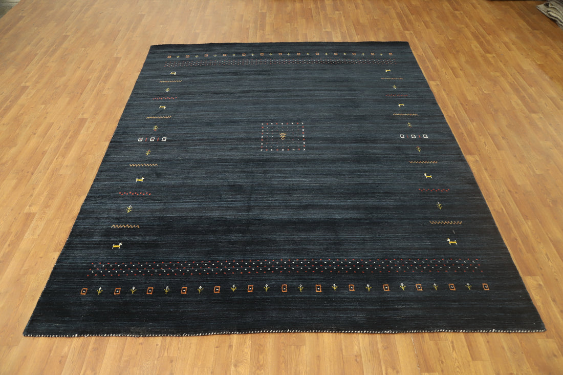 Dark Wool Tribal Gabbeh Oriental Area Rug 8x10