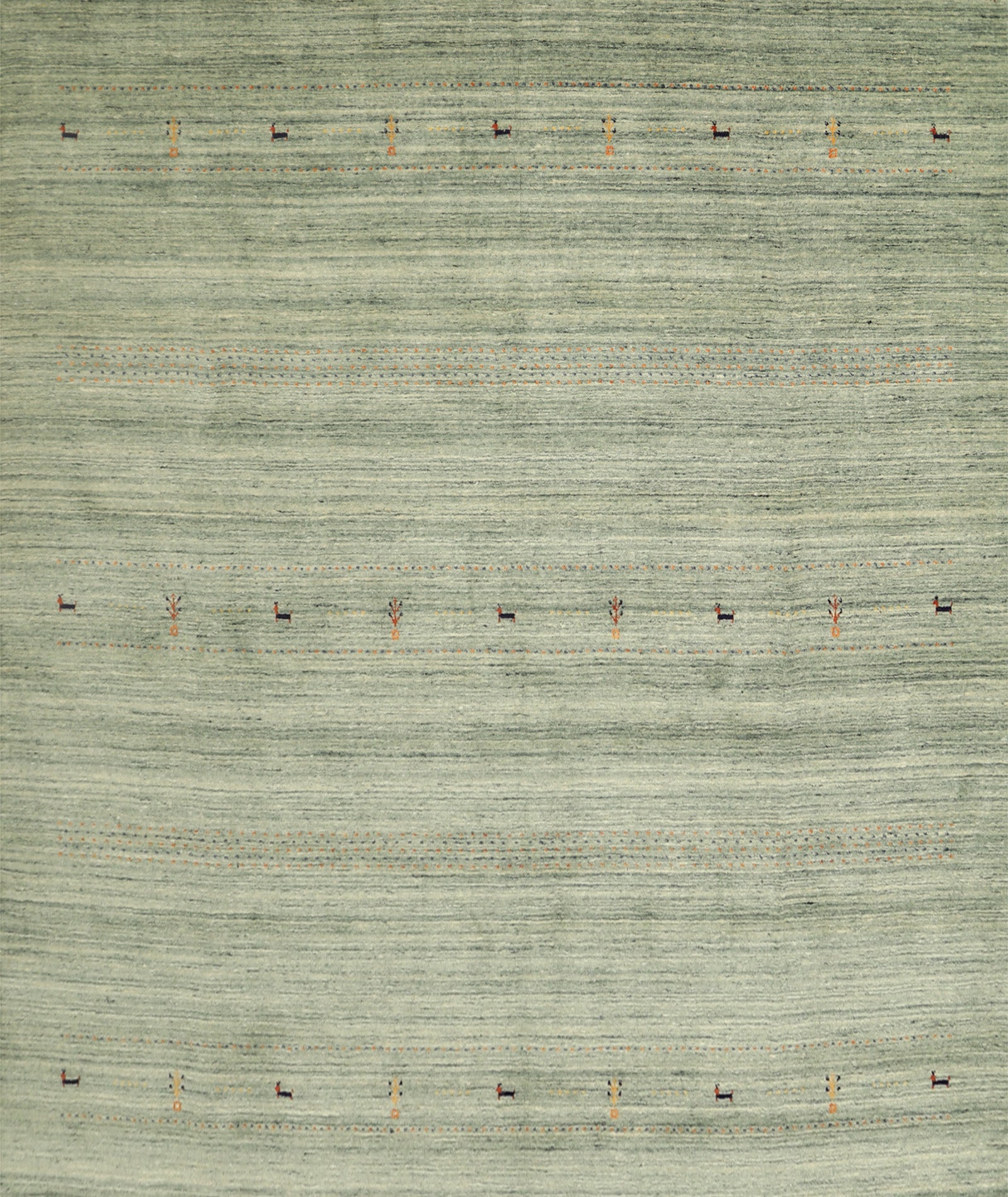 Handmade Green Gabbeh Square Area Rug 9x9