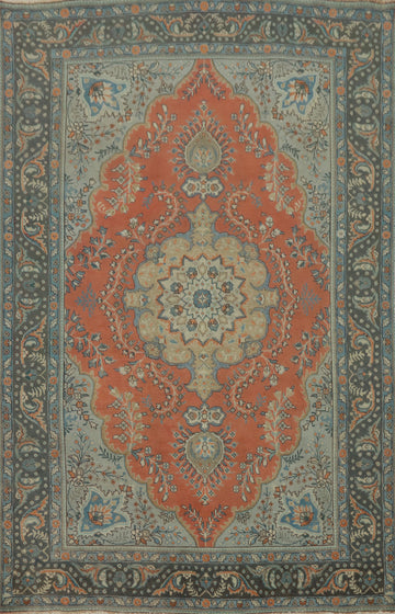 Intricate Persian Area Rug 7x10 with Vintage Tabriz Floral Motif