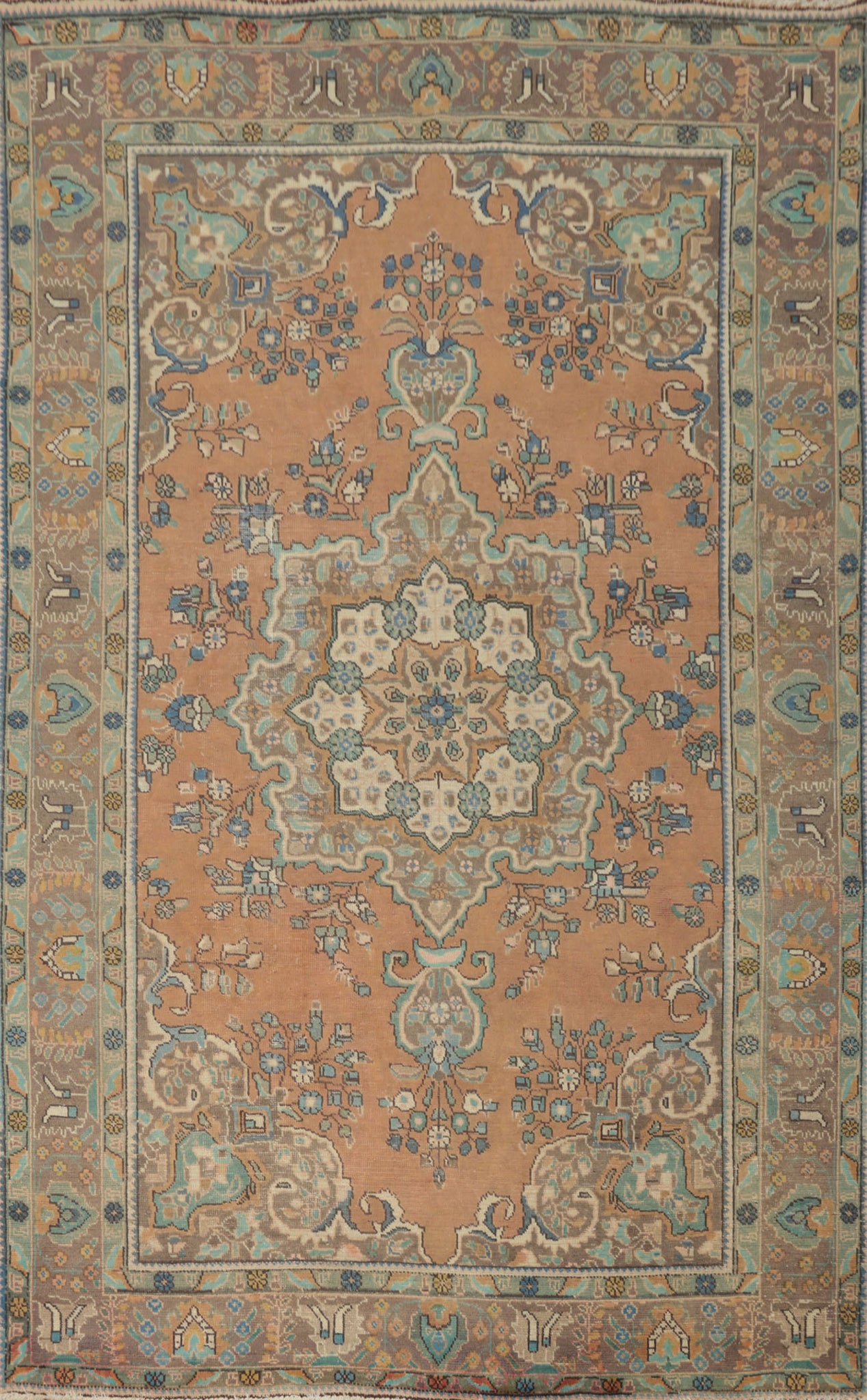 Classic Tabriz Persian Rug 6x9 with Detailed Medallion and Floral Motifs
