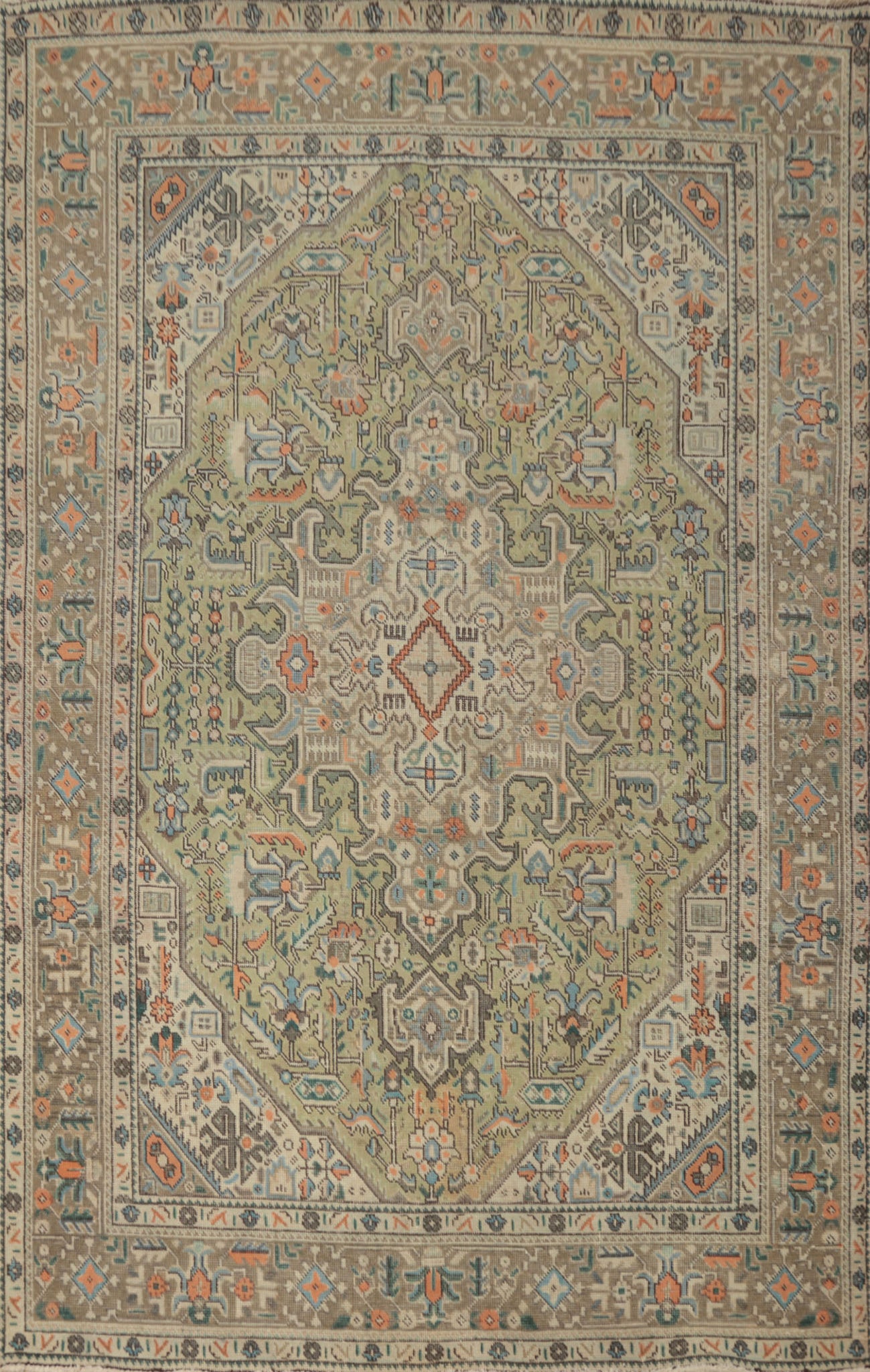 Elegant Tabriz Persian Rug 6x9 with Intricate Border and Medallion Design