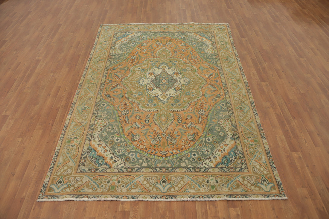 Handmade Floral Tabriz Persian Area Rug 6x9