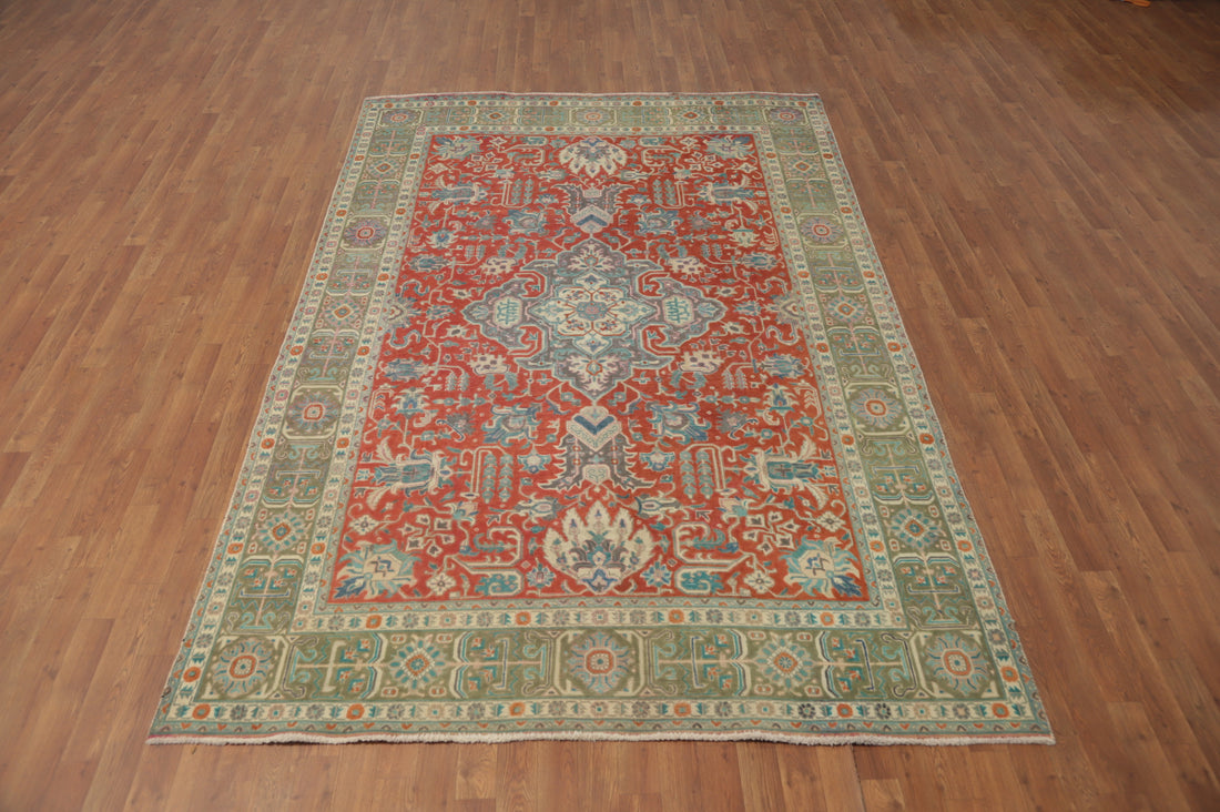 Vintage Wool Tabriz Persian Area Rug 7x10