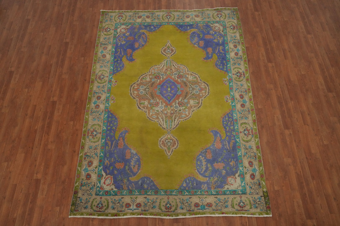 Lush Persian Tabriz Area Rug 7x10 with Intricate Design Details