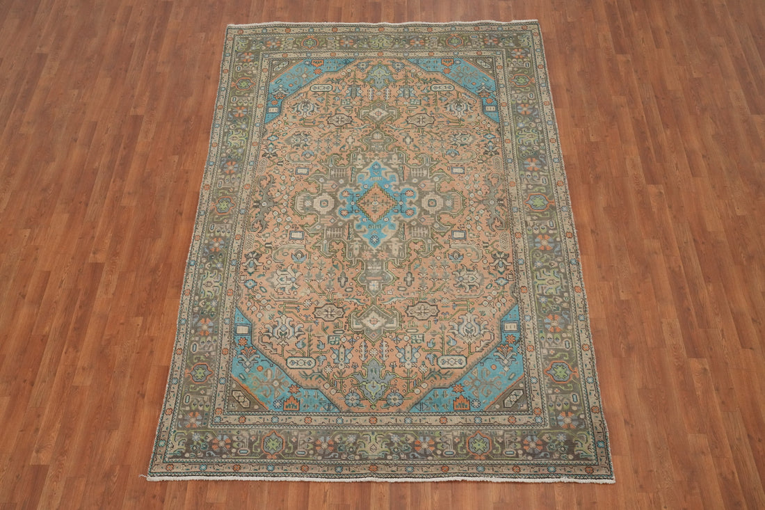 Artfully Crafted Tabriz Persian Rug 6x9 with Detailed Design Elements