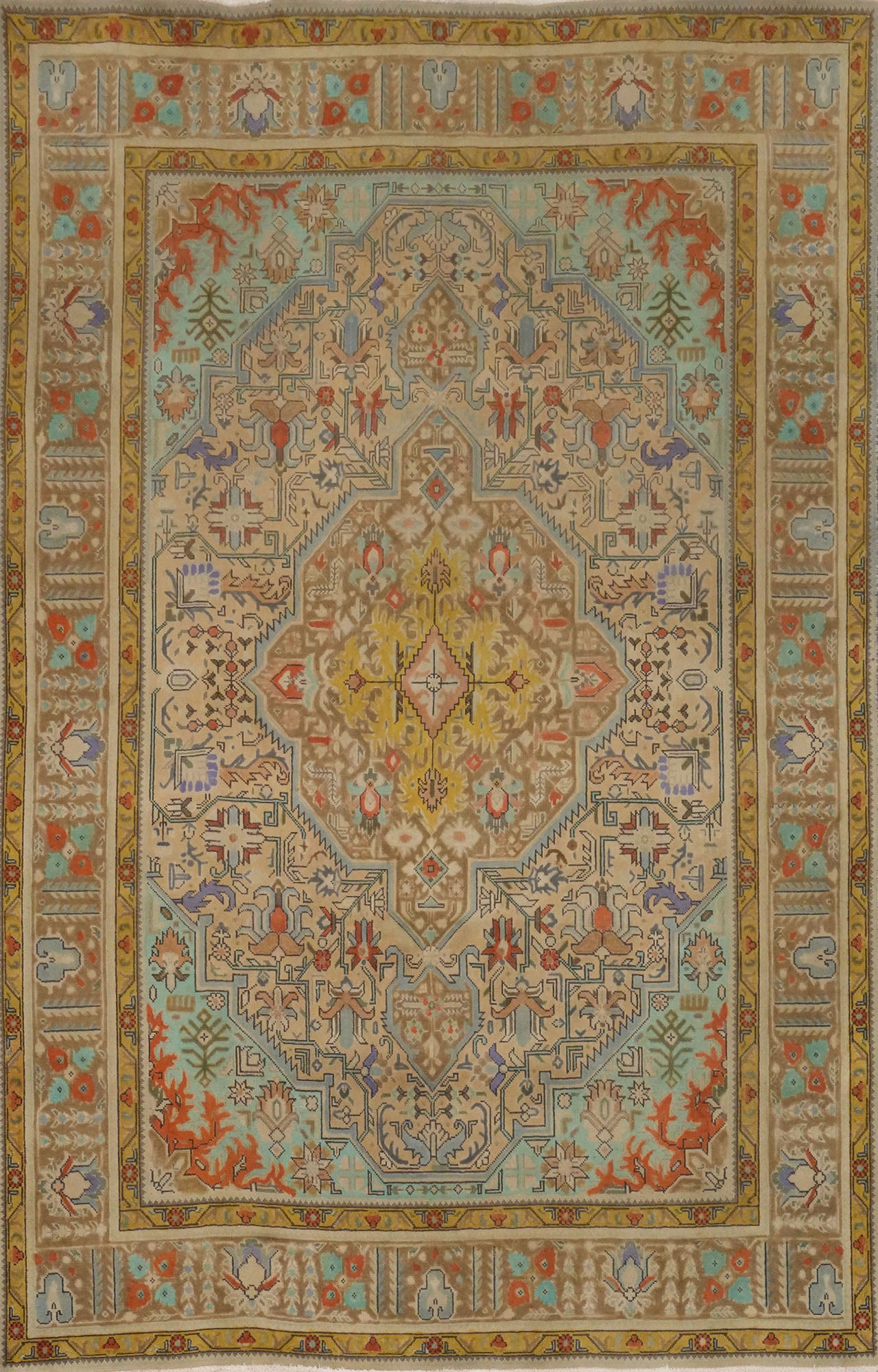 Vintage Wool Tabriz Persian Area Rug 7x10