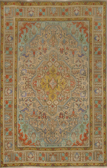 Vintage Wool Tabriz Persian Area Rug 7x10