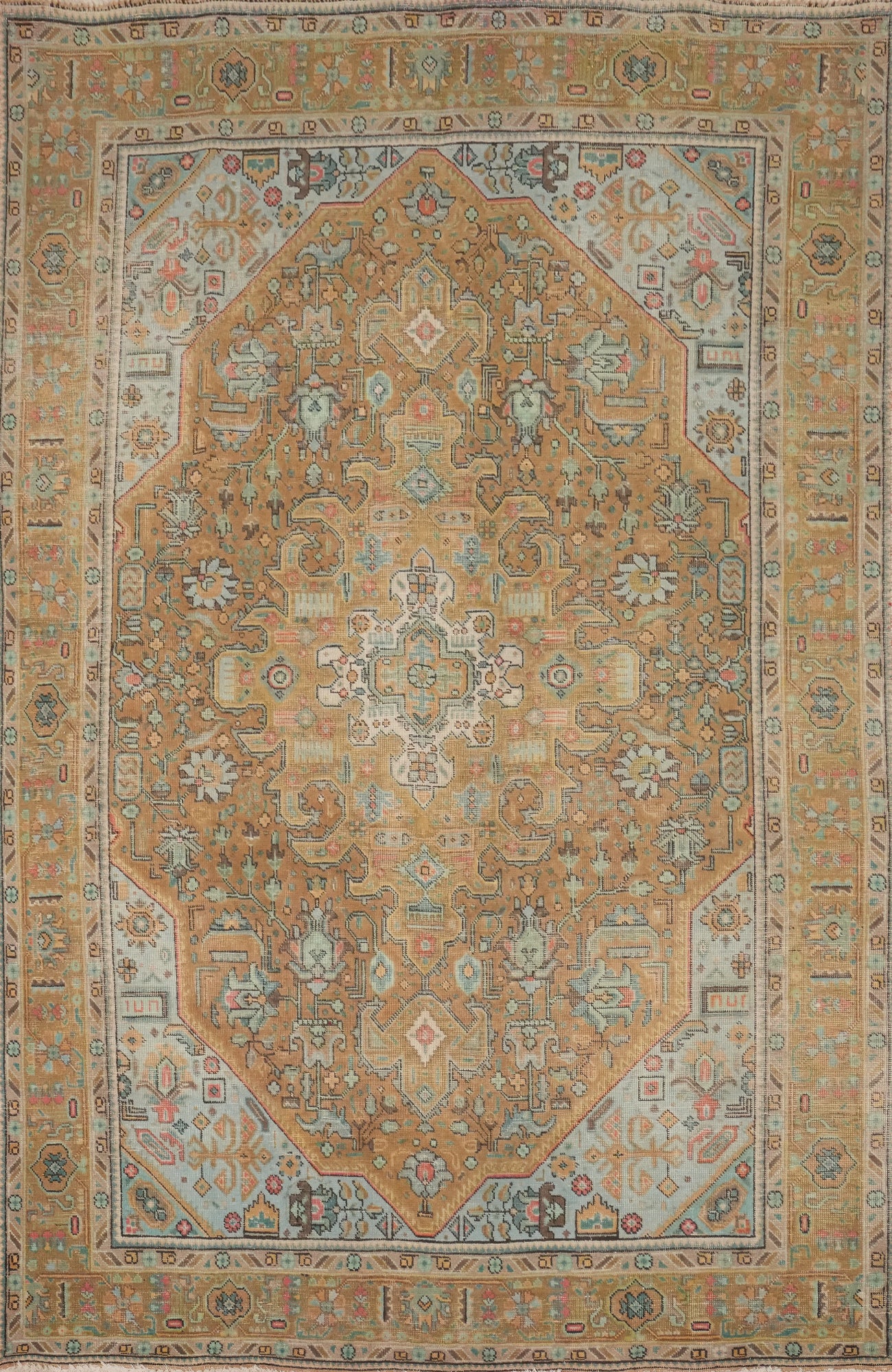 Vintage Wool Tabriz Persian Area Rug 7x10