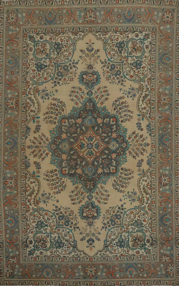 Vintage Wool Tabriz Persian Area Rug 6x10