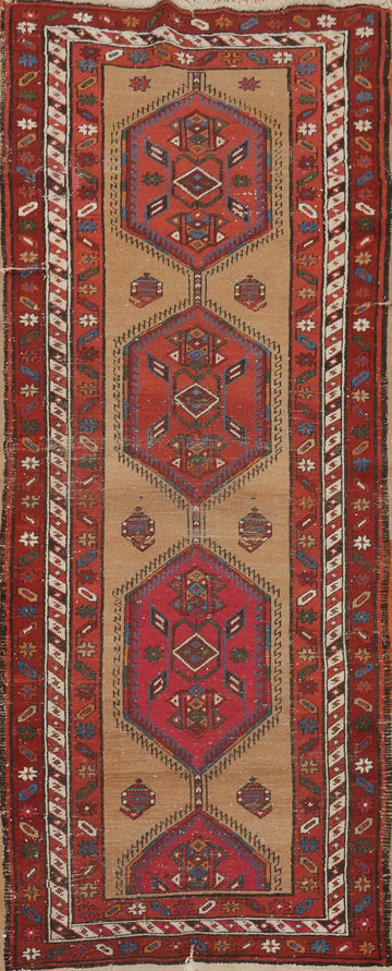 Antique Vegetable Dye Sarab Persian Runner Rug 3x9