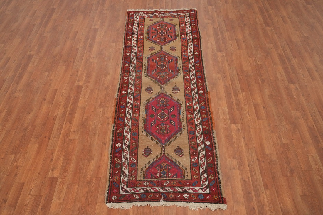 Antique Vegetable Dye Sarab Persian Runner Rug 3x9