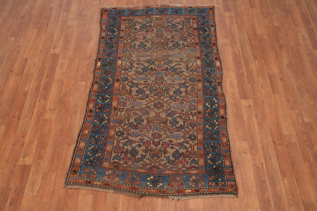 Pre-1900 Antique Heriz Bakhshayesh Persian Vegetable Dye Rug 3x6