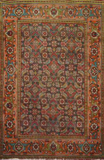 Vintage Wool Geometric Tabriz Persian Rug 3x5