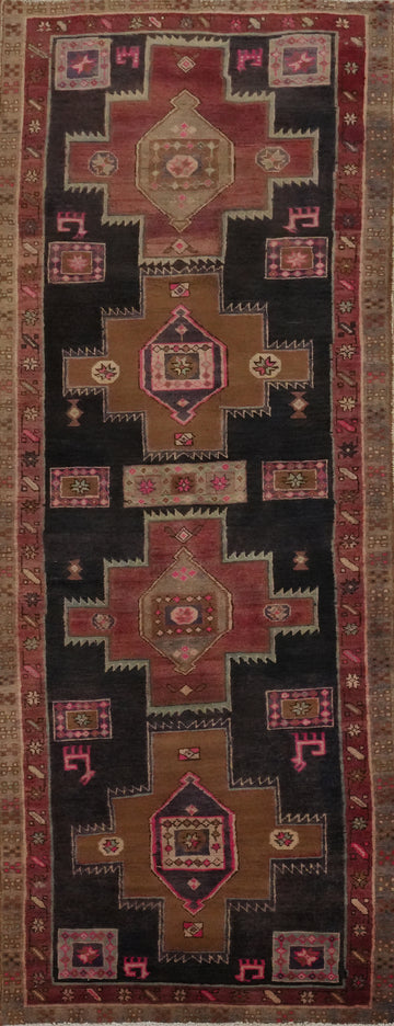 Tribal Geometric Ardebil Persian Runner Rug 3x9