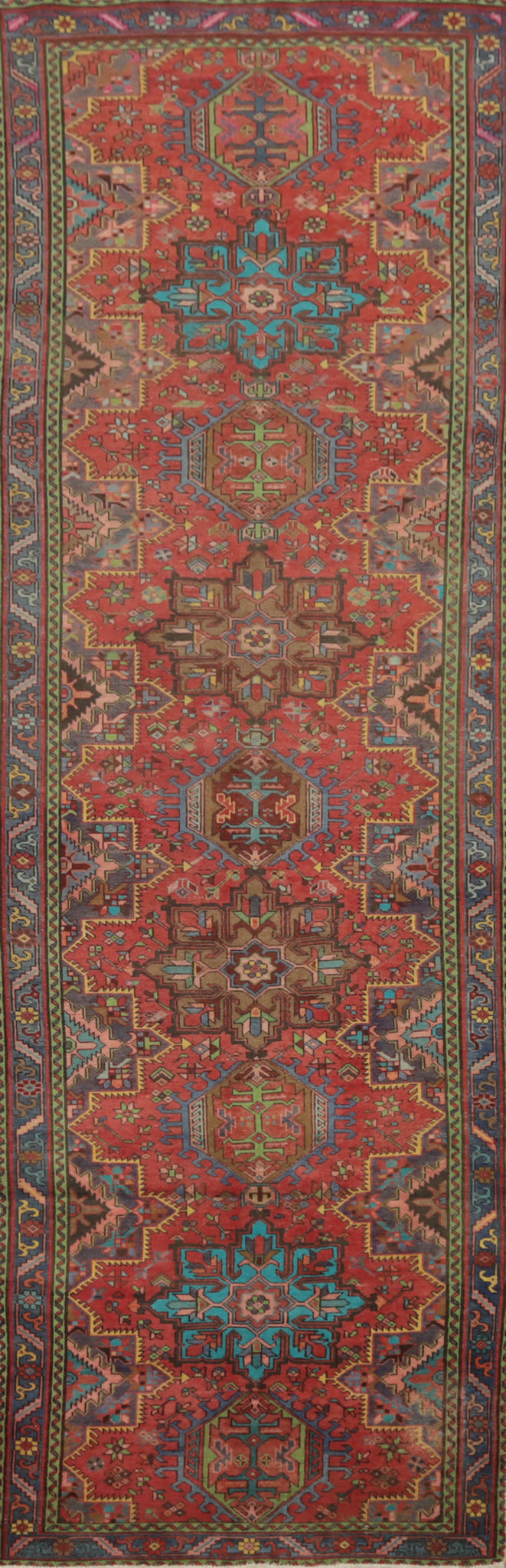 Vintage Wool Tabriz Persian Runner Rug 4x15