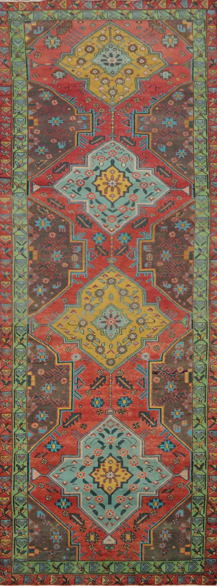 Traditional Wool Tabriz Persian Runner Rug 4x14