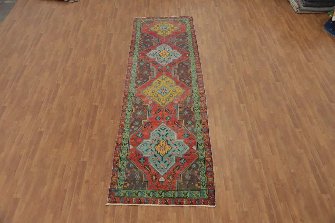 Traditional Wool Tabriz Persian Runner Rug 4x14