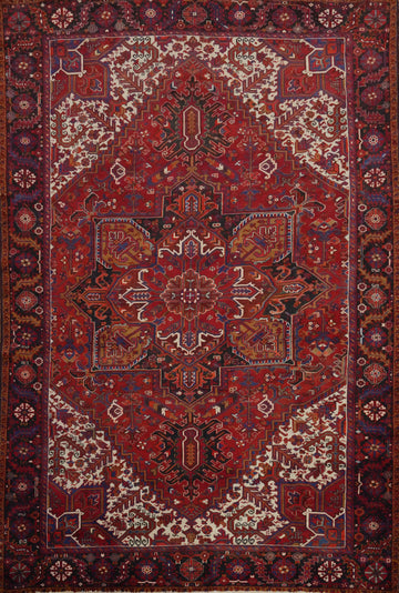 Handmade Geometric Heriz Persian Area Rug 10x13