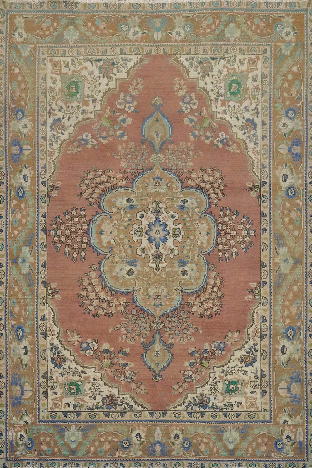 Vintage Wool Tabriz Persian Area Rug 6x9