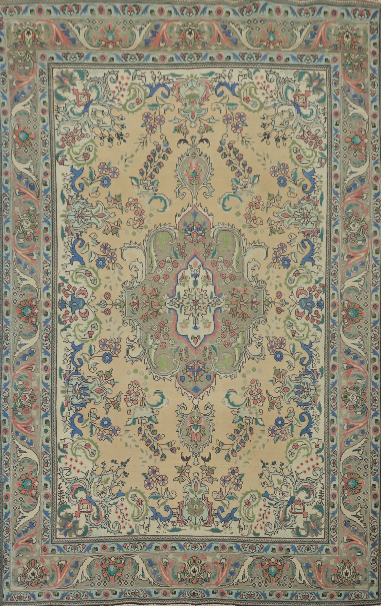 Traditional Wool Tabriz Persian Area Rug 6x9