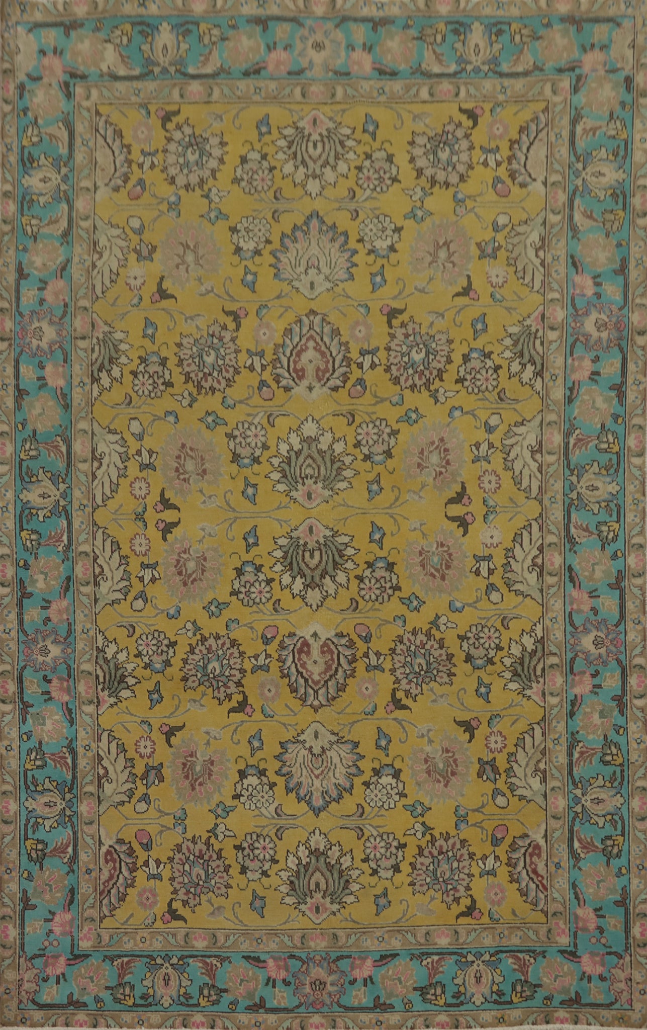 Handmade Floral Tabriz Persian Area Rug 6x9