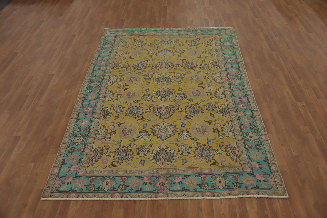 Handmade Floral Tabriz Persian Area Rug 6x9