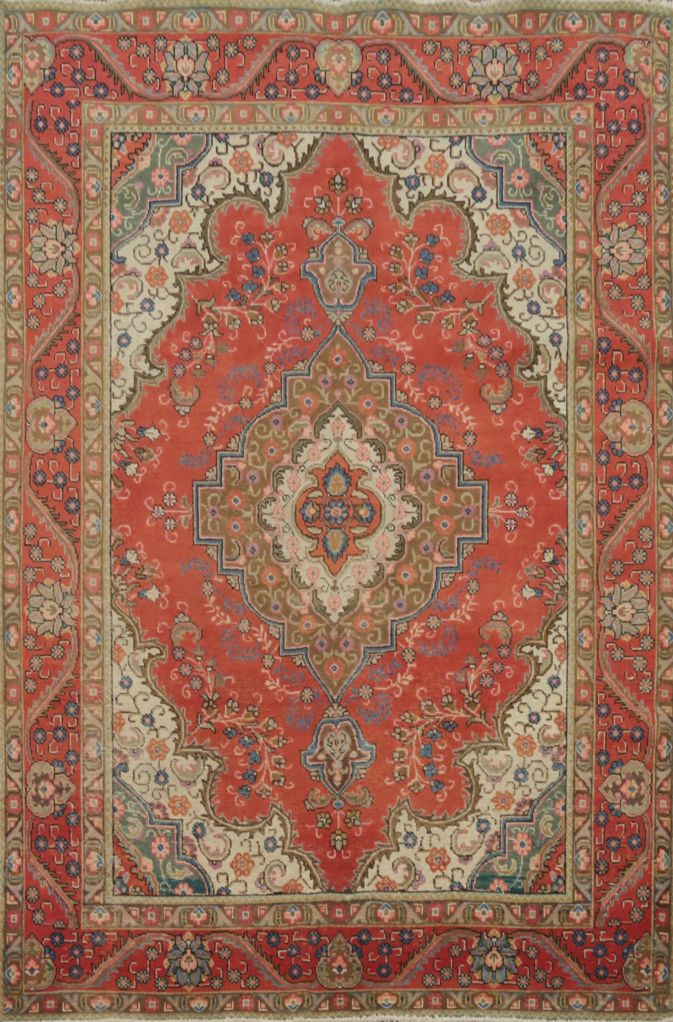 Traditional Wool Tabriz Persian Area Rug 7x9