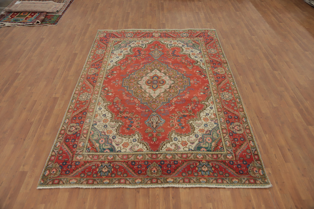 Traditional Wool Tabriz Persian Area Rug 7x9