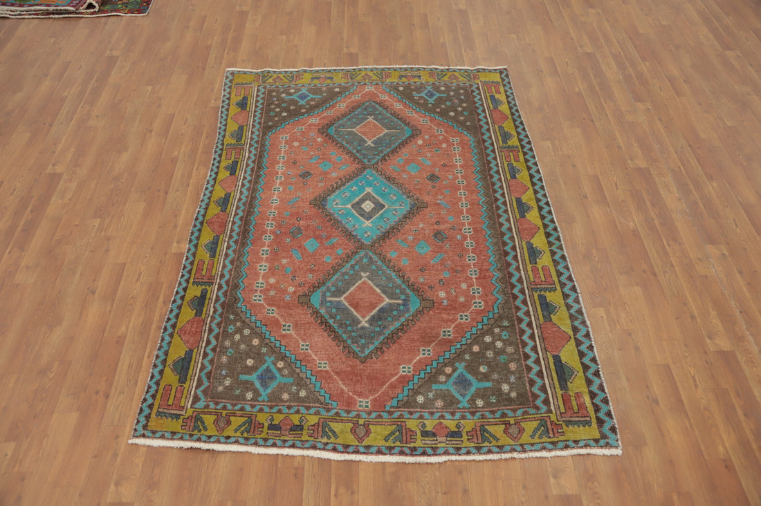 Tribal Geometric Bakhtiari Persian Rug 5x7