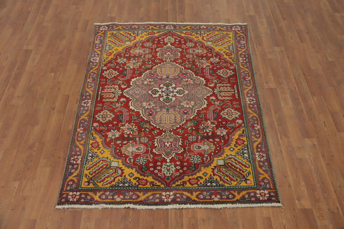 Handmade Wool Tabriz Persian Rug 4x6