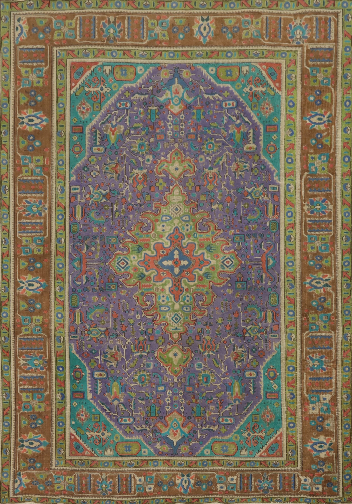Purple Wool Handmade Tabriz Persian Area Rug 8x11