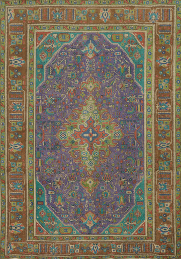 Purple Wool Handmade Tabriz Persian Area Rug 8x11