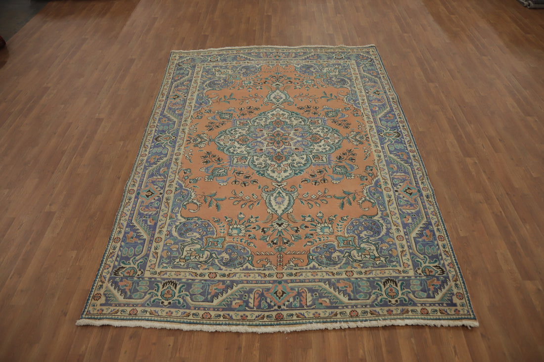 Traditional Wool Floral Tabriz Persian Area Rug 7x10
