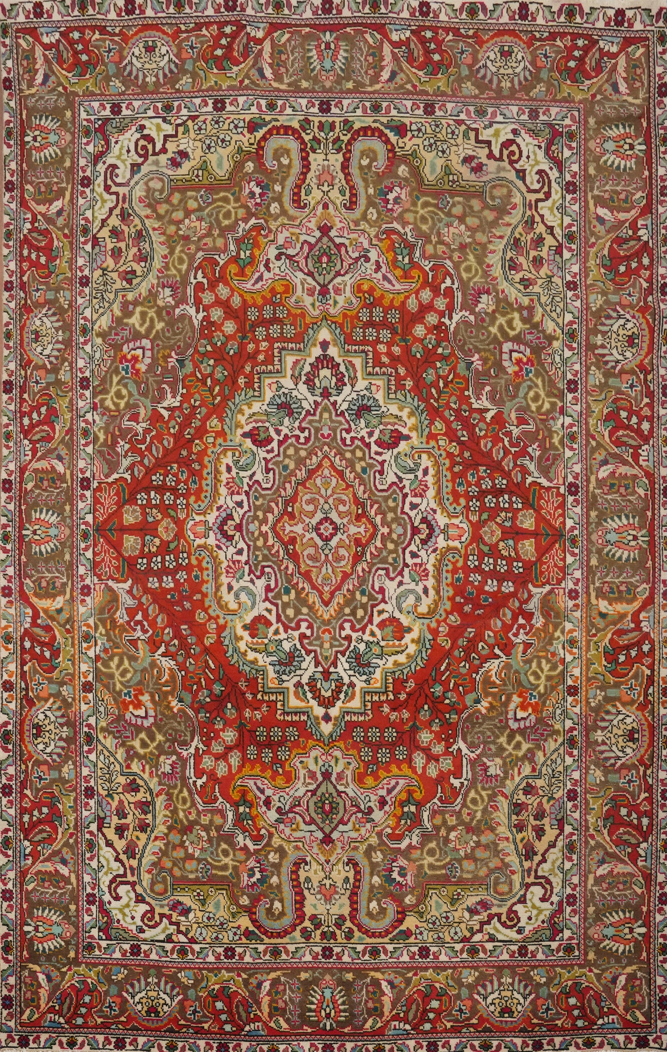 Traditional Wool Tabriz Persian Area Rug 6x9