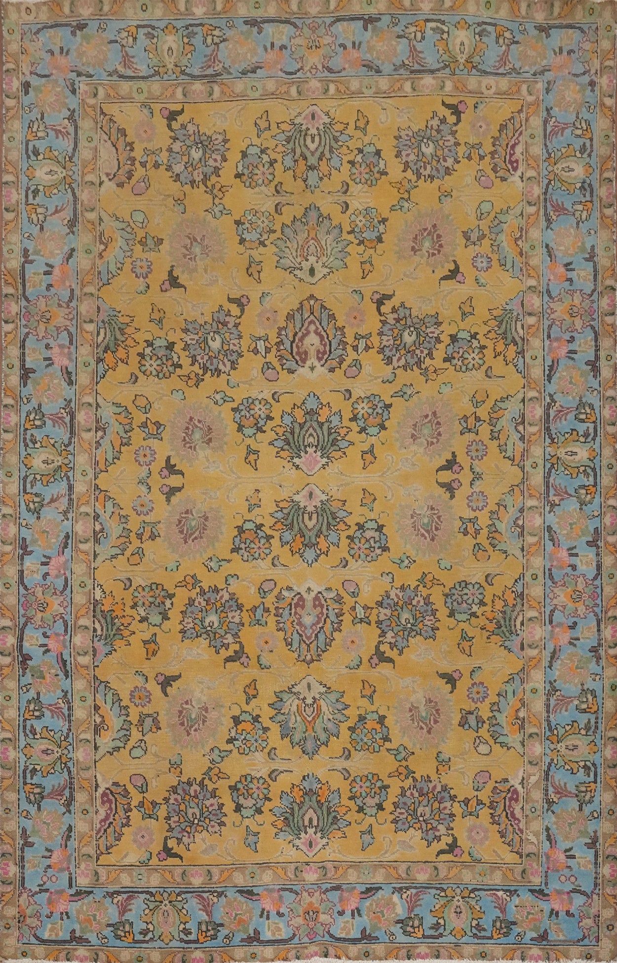 Handmade Floral Tabriz Persian Area Rug 6x9