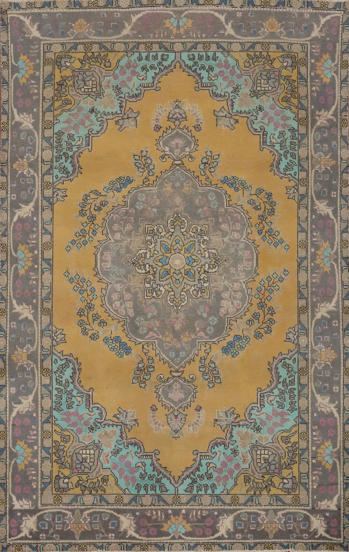 Traditional Wool Tabriz Persian Area Rug 6x9