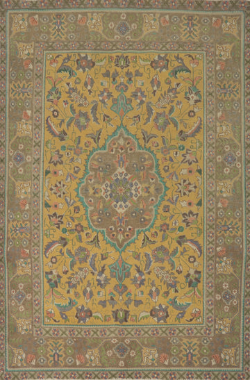 Traditional Floral Tabriz Persian Area Rug 7x9