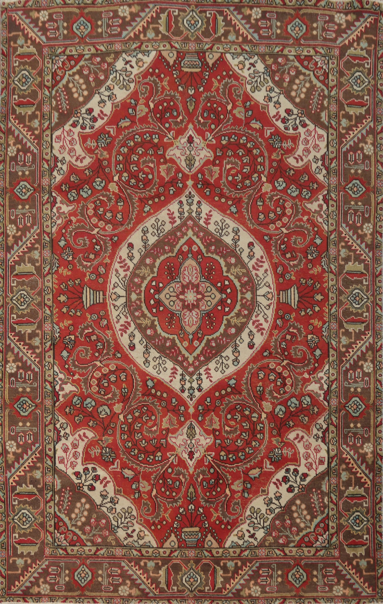 Traditional Floral Tabriz Persian Area Rug 6x9