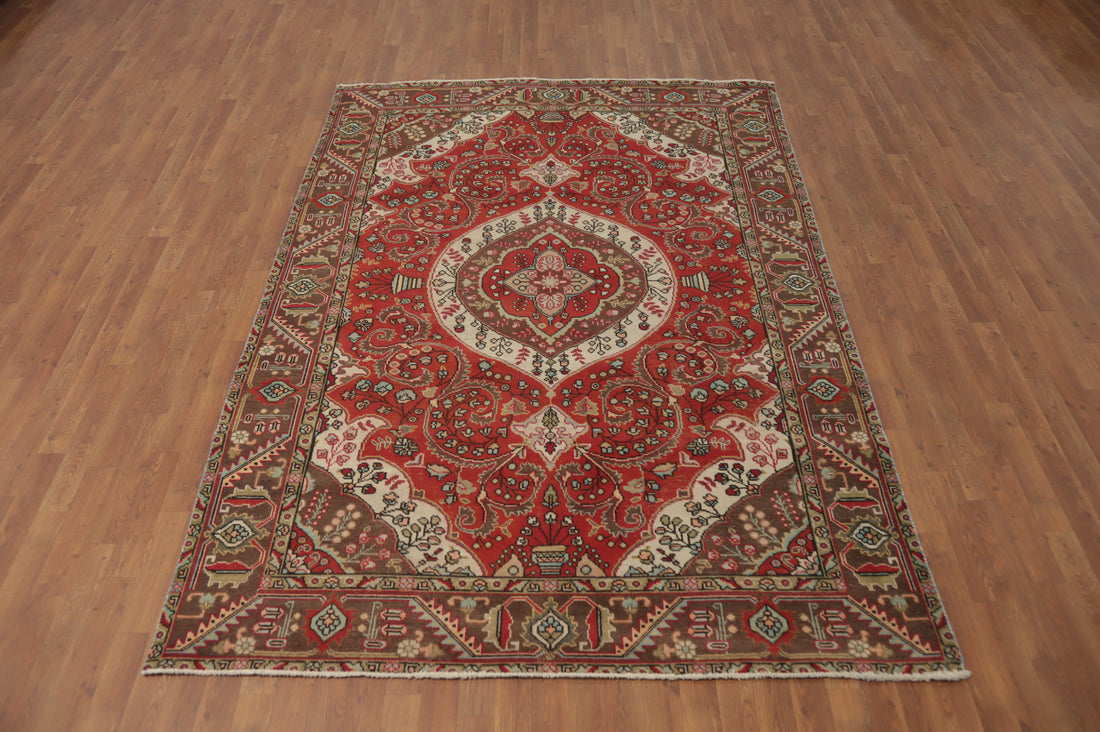 Traditional Floral Tabriz Persian Area Rug 6x9