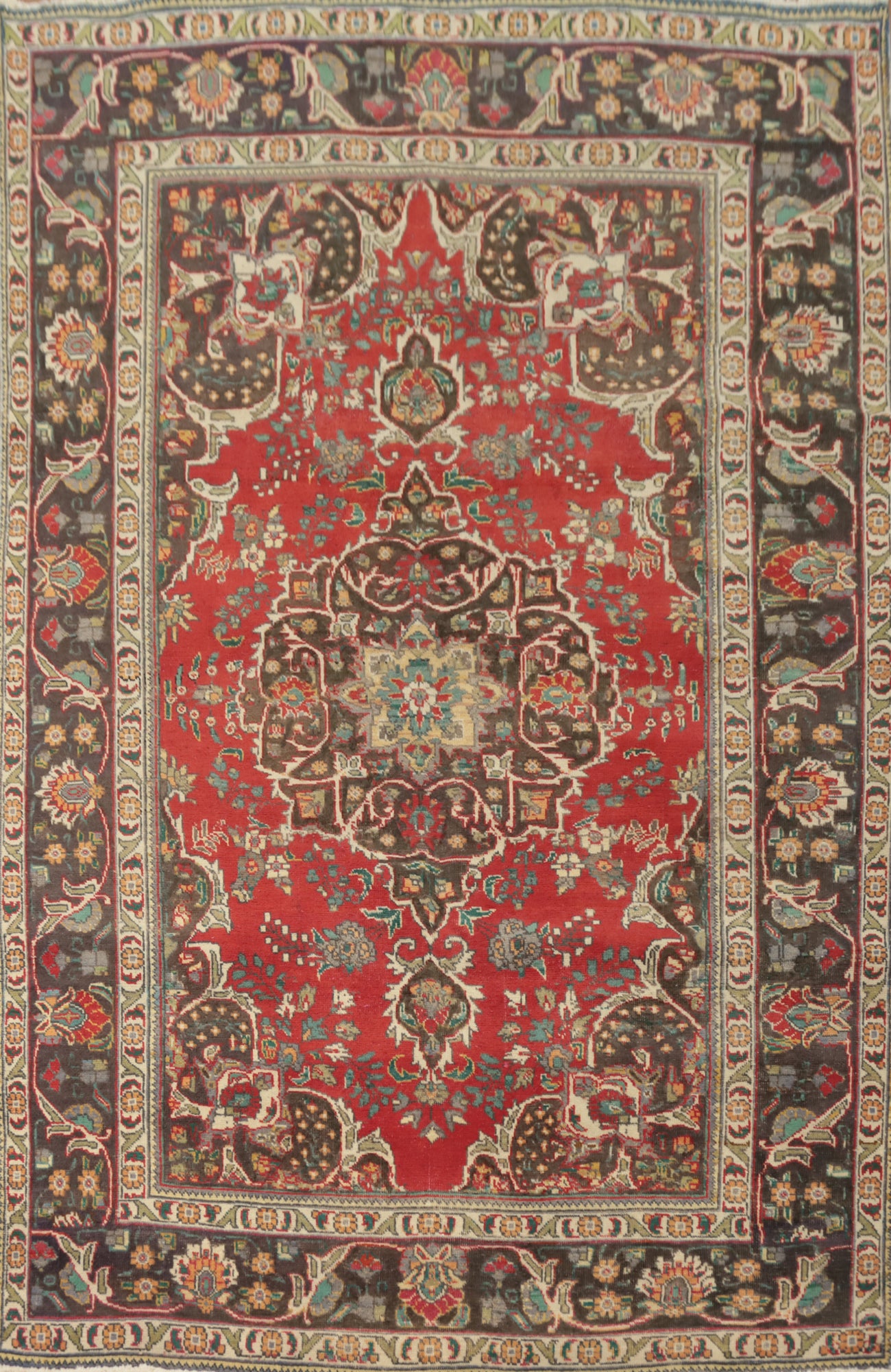 Traditional Wool Tabriz Persian Area Rug 6x9